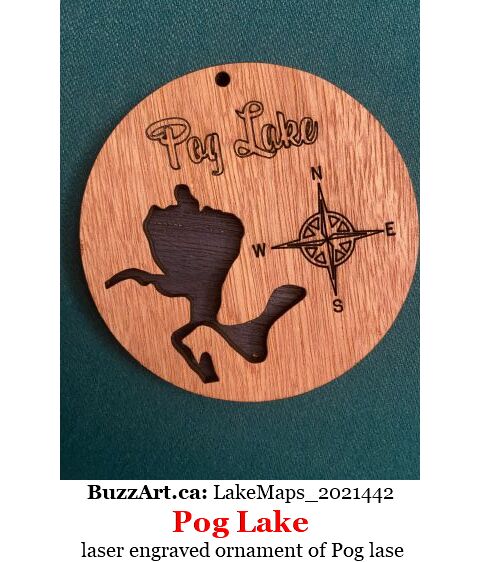 laser engraved ornament of Pog lase